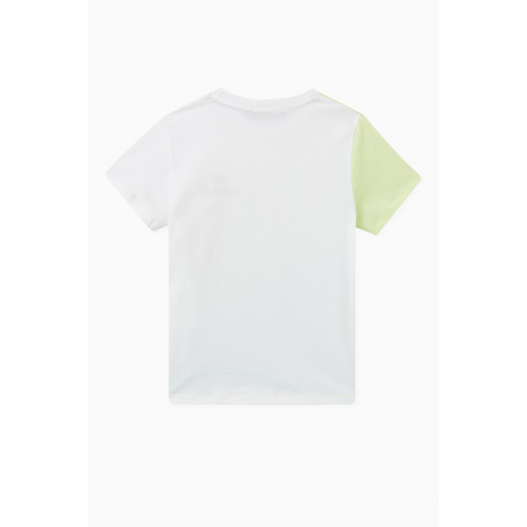 AIGNER - Colour-blocked Logo T-shirt in Cotton Green