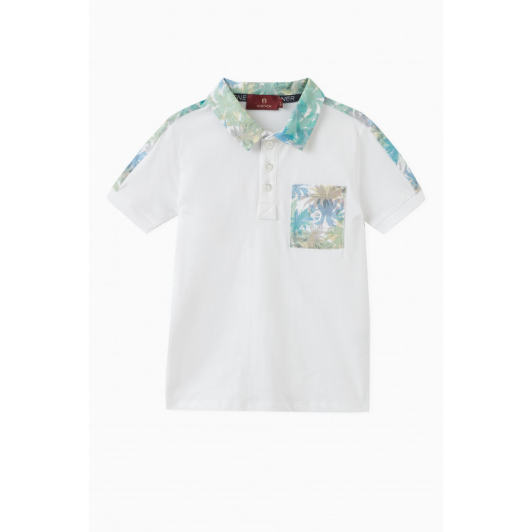 AIGNER - Leaf Logo Polo Shirt in Cotton