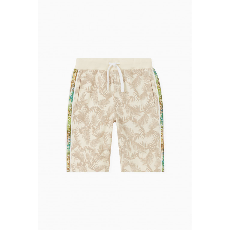 AIGNER - Palm Bermuda Shorts in Cotton-blend Neutral