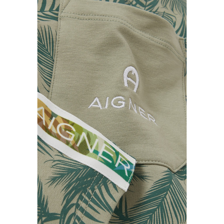 AIGNER - Palm Bermuda Shorts in Cotton-blend Green