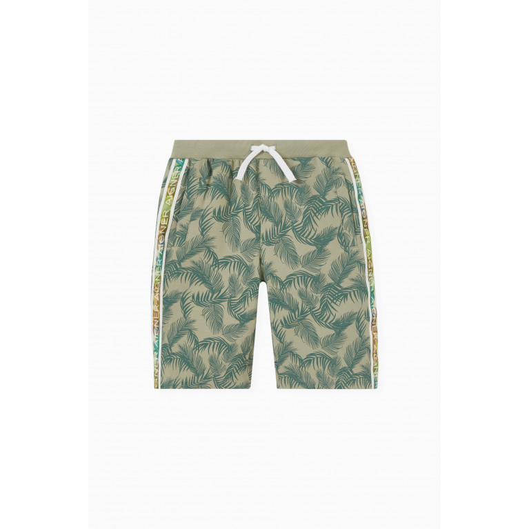 AIGNER - Palm Bermuda Shorts in Cotton-blend Green