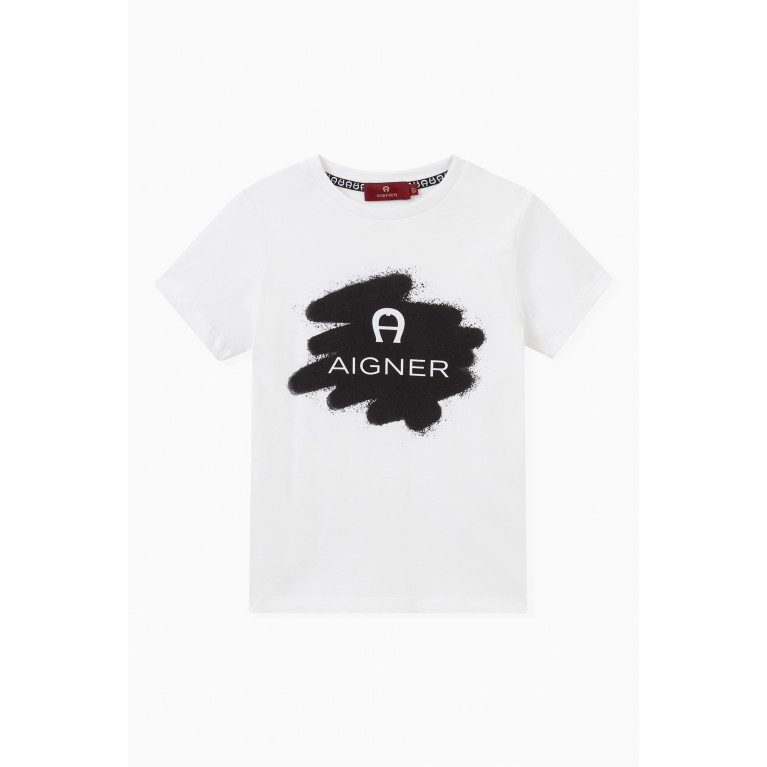 AIGNER - Logo Graphic Print T-shirt in Cotton White