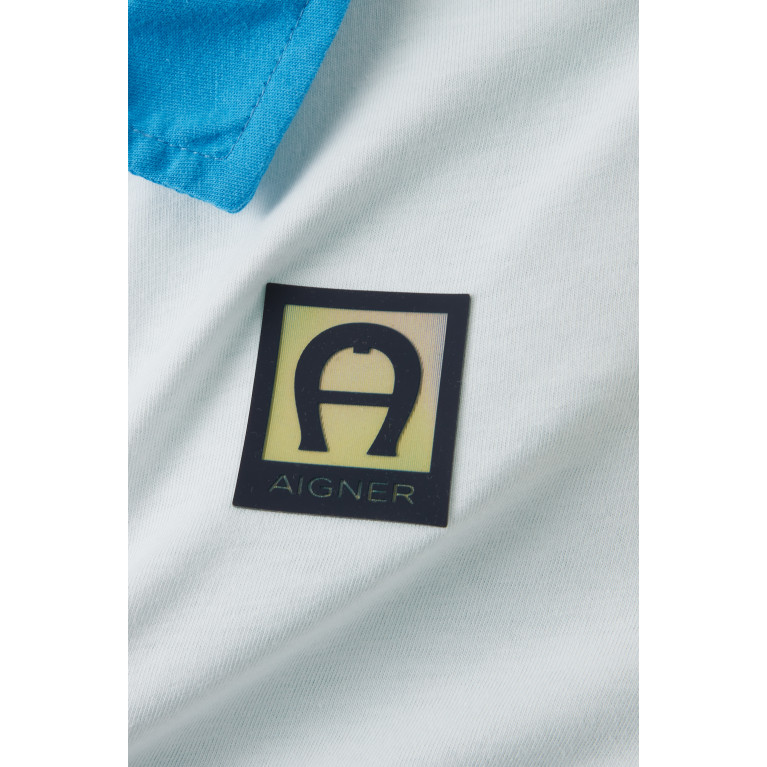 AIGNER - Colour-block Logo Polo Shirt in Cotton