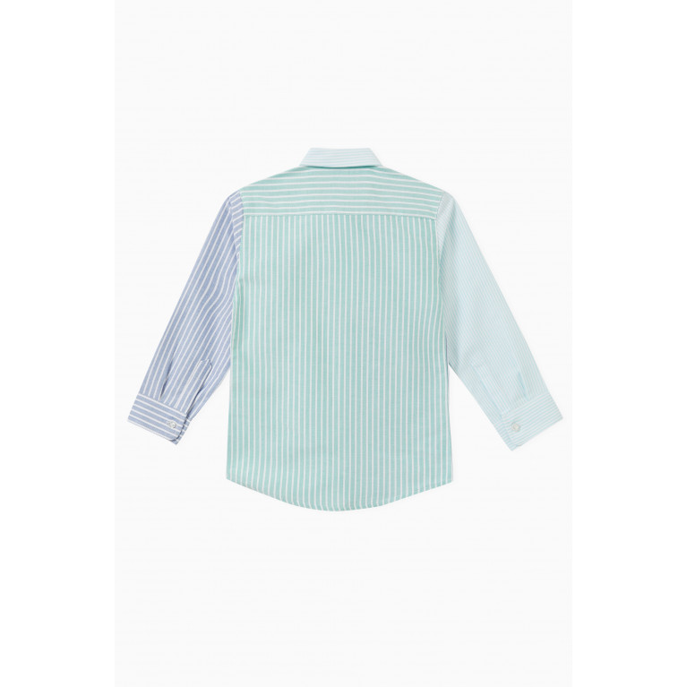 AIGNER - Logo Striped Oxford Shirt in Cotton Poplin