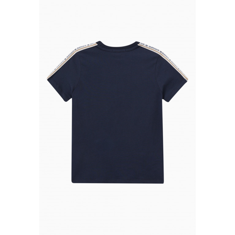 AIGNER - Logo Tape T-shirt in Cotton Blue