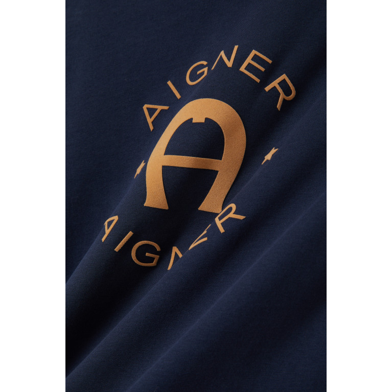 AIGNER - Logo Tape T-shirt in Cotton Blue