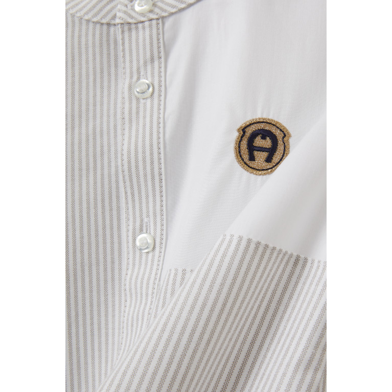 AIGNER - Striped Logo Shirt in Cotton
