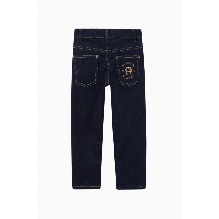AIGNER - Logo Denim Trousers in Cotton-blend