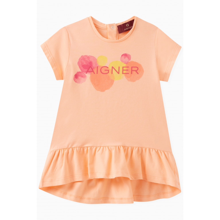 AIGNER - Logo Dress in Cotton Orange