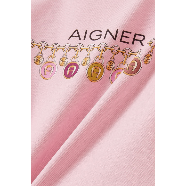 AIGNER - Logo T-shirt in Cotton Pink