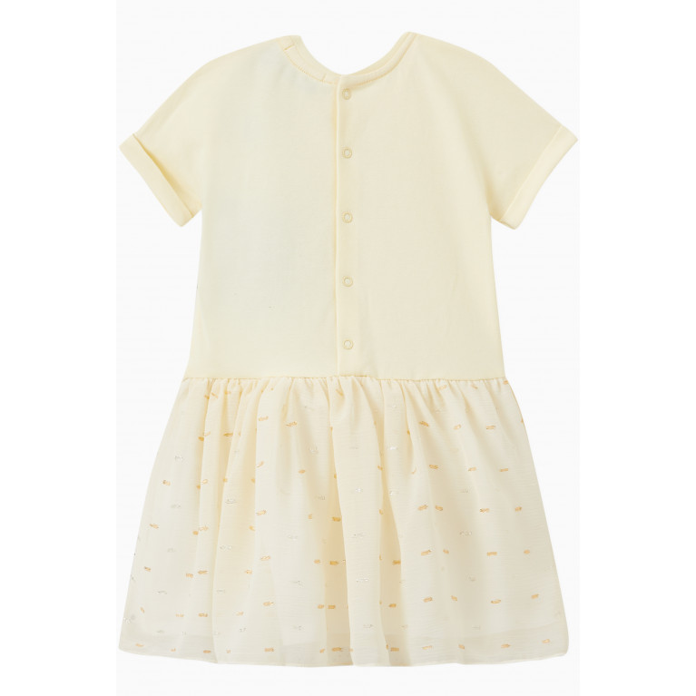 AIGNER - Aigner Bow T-shirt Dress in Cotton Jersey & Organza Yellow