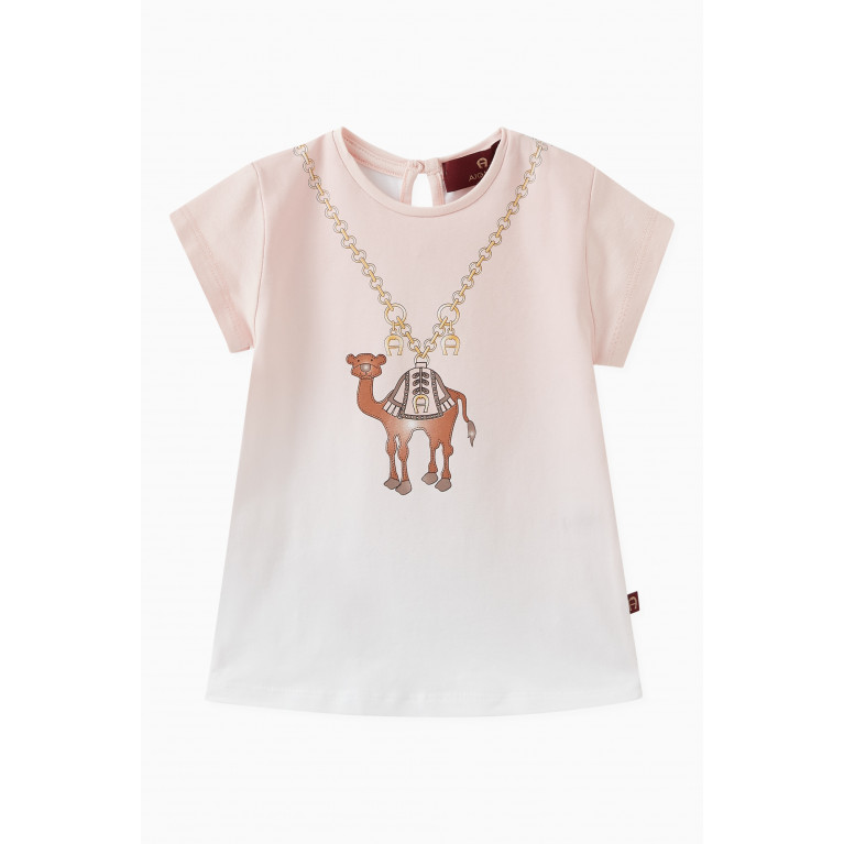 AIGNER - Camel Ombre T-shirt in Cotton