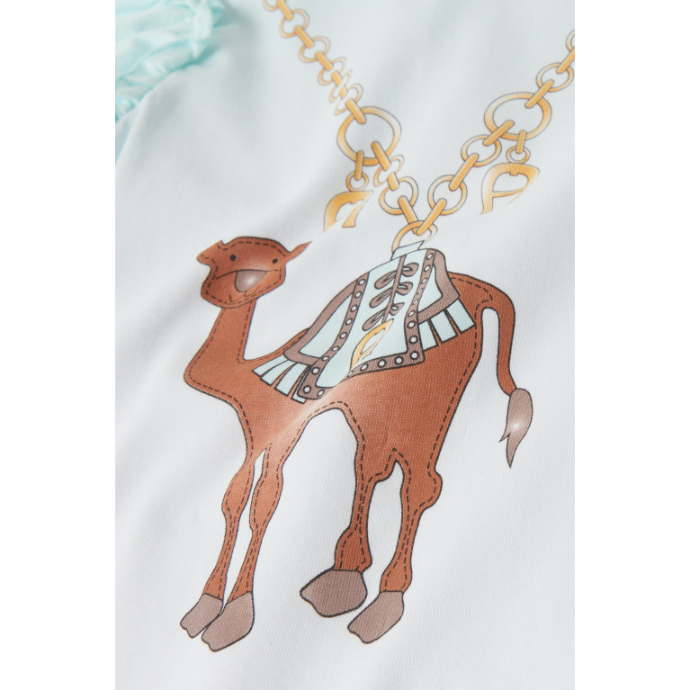 AIGNER - Camel Dress in Cotton Blue