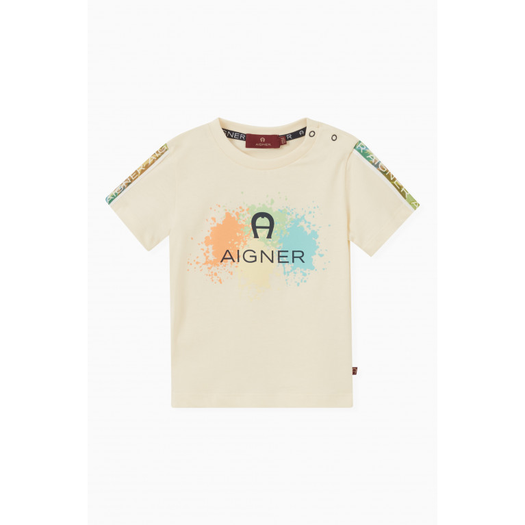 AIGNER - Logo Tape T-shirt in Cotton Neutral