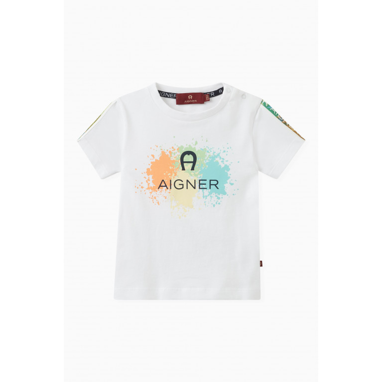 AIGNER - Logo Tape T-shirt in Cotton White