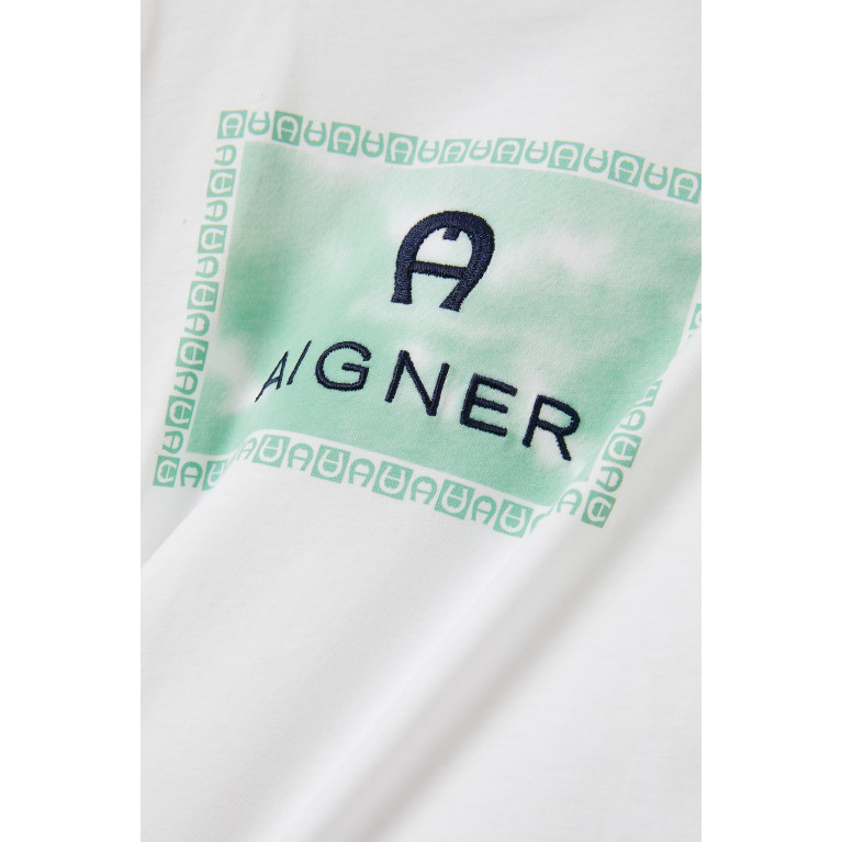 AIGNER - Logo T-shirt in Cotton Green