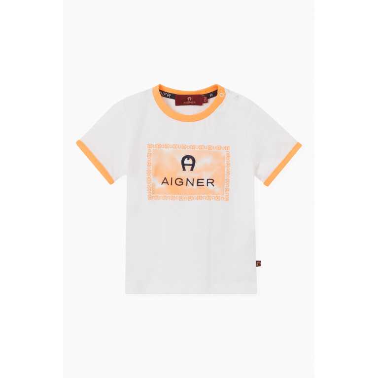 AIGNER - Logo T-shirt in Cotton Orange