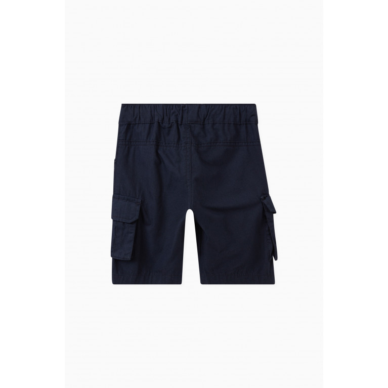 AIGNER - Logo Cargo Shorts in Cotton Blue