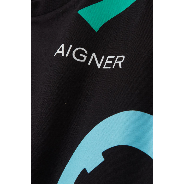AIGNER - Logo Graphic Print T-shirt in Cotton Black