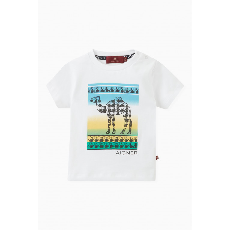 AIGNER - Graphic Print T-shirt in Cotton White