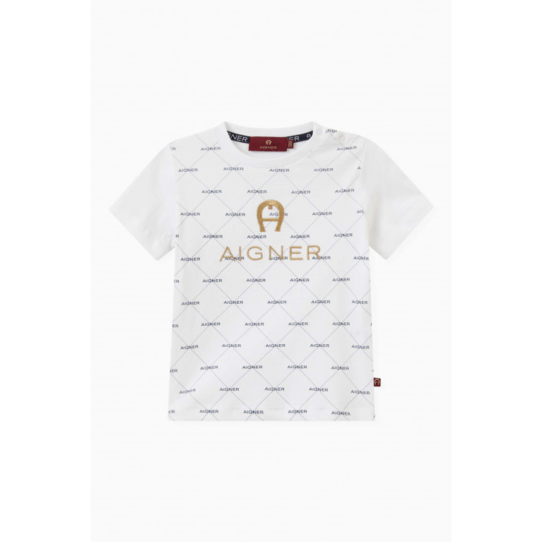 AIGNER - Logo T-shirt in Cotton White