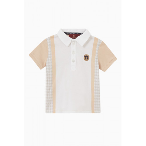 AIGNER - Houndstooth Polo Shirt in Cotton Grey