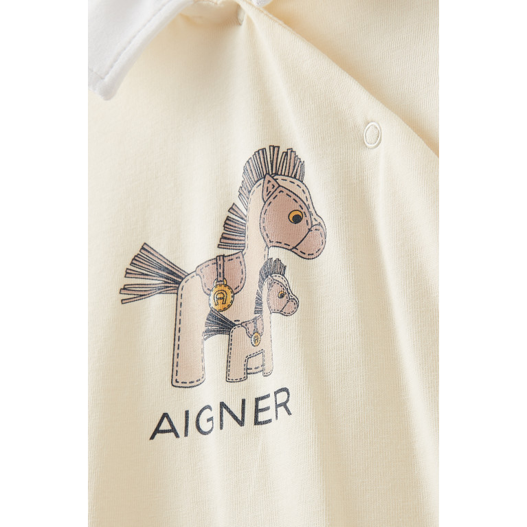 AIGNER - Horse Logo Sleepsuit in Cotton