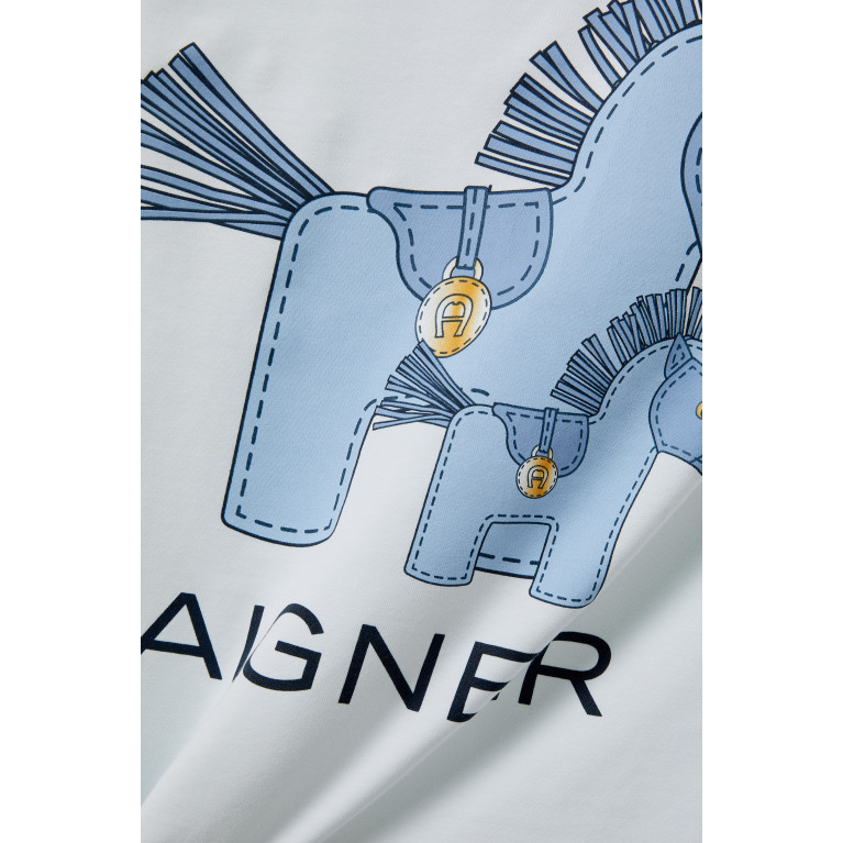 AIGNER - Baby Blanket in Pima Cotton Blue