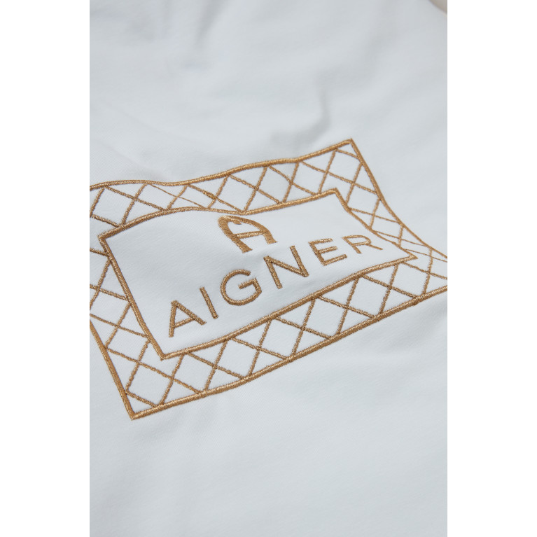 AIGNER - Embroidered Logo Sleeping Nest in Pima Cotton Blue