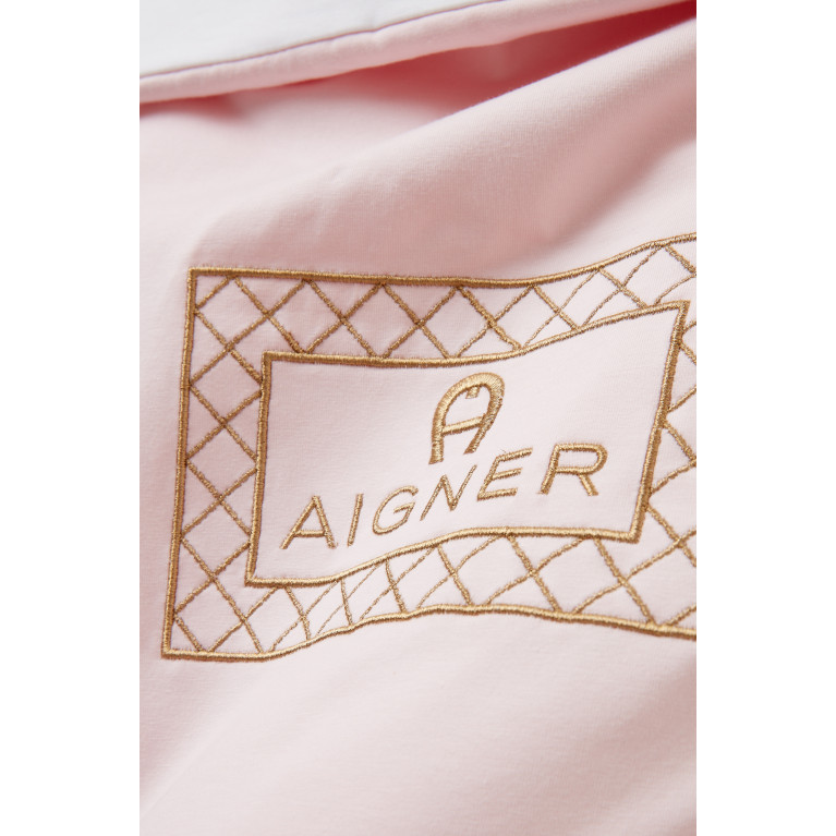 AIGNER - Embroidered Logo Sleeping Nest in Pima Cotton Pink