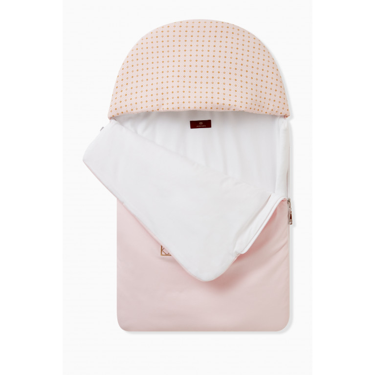 AIGNER - Embroidered Logo Sleeping Nest in Pima Cotton Pink
