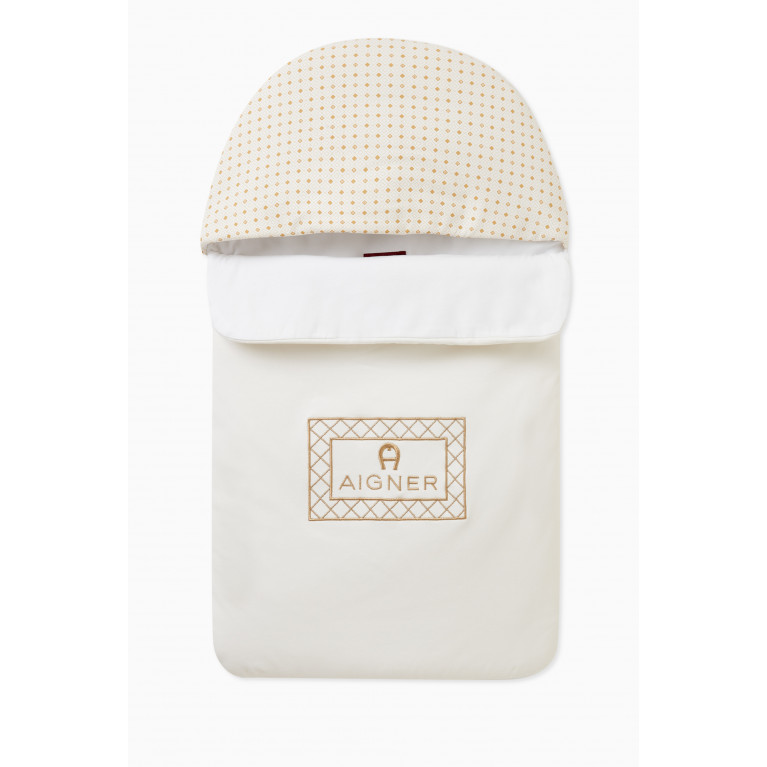 AIGNER - Embroidered Logo Sleeping Nest in Pima Cotton Neutral