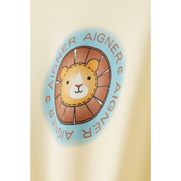 AIGNER - Lion Logo Sleepsuit in Cotton Yellow