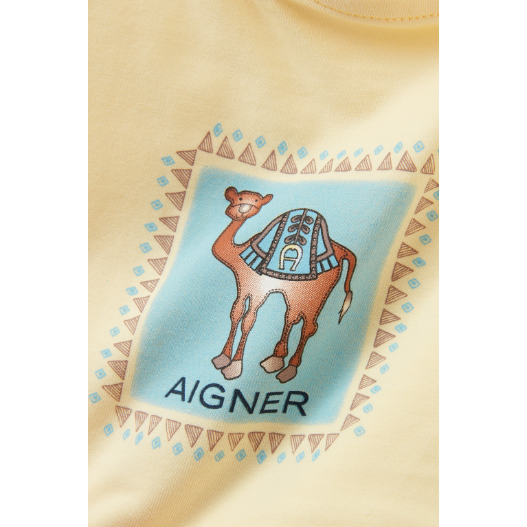 AIGNER - Camel Logo Graphic Bib in Cotton Yellow