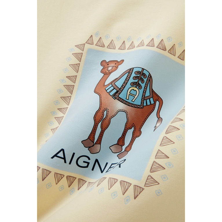 AIGNER - Logo Baby Blanket in Cotton Yellow