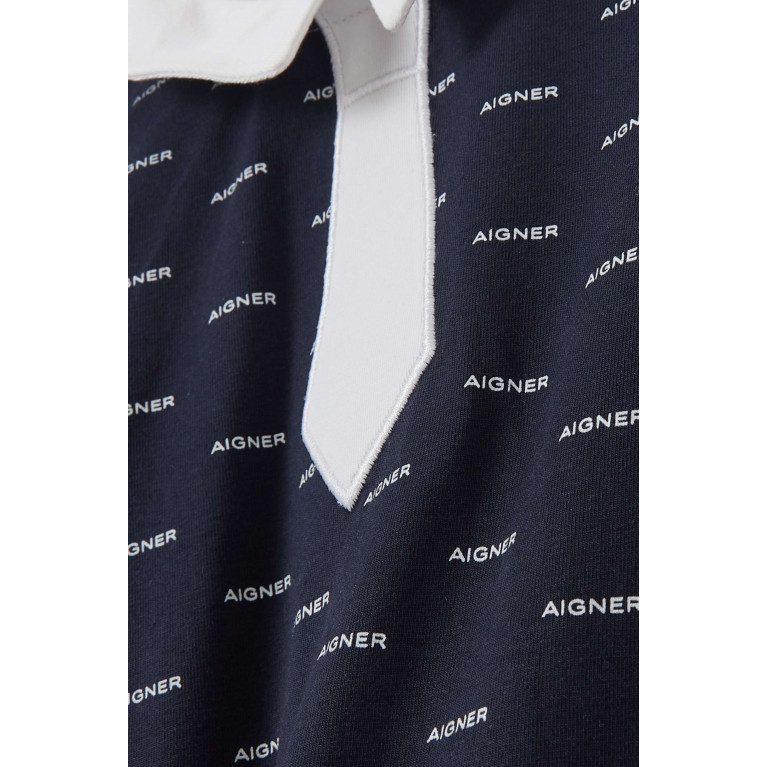 AIGNER - Logo Colour-block Babysuit in Cotton Jersey Blue