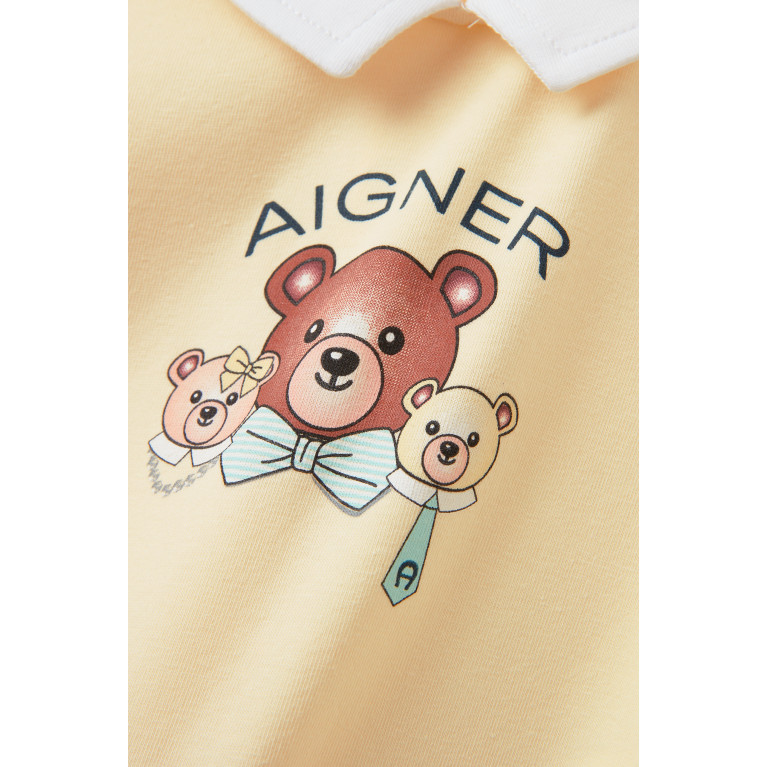 AIGNER - Graphic Logo Print Sleepsuit in Pima Cotton