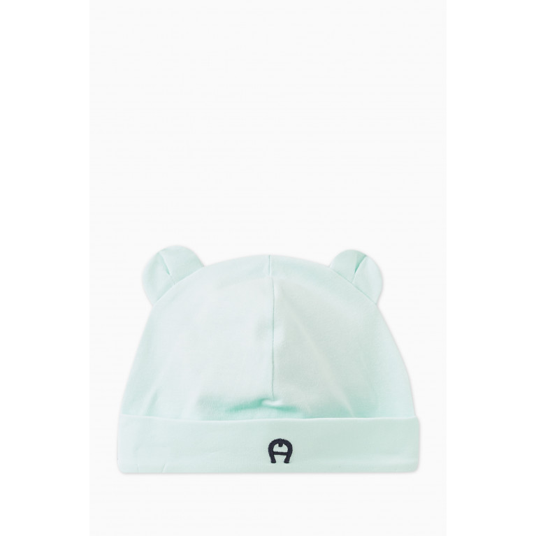 AIGNER - Embroidered Logo Detail Cap in Pima Cotton Blue
