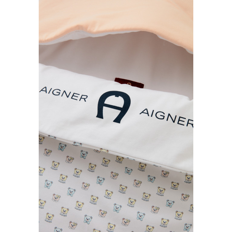 AIGNER - Logo Print Sleeping Nest in Pima Cotton Orange