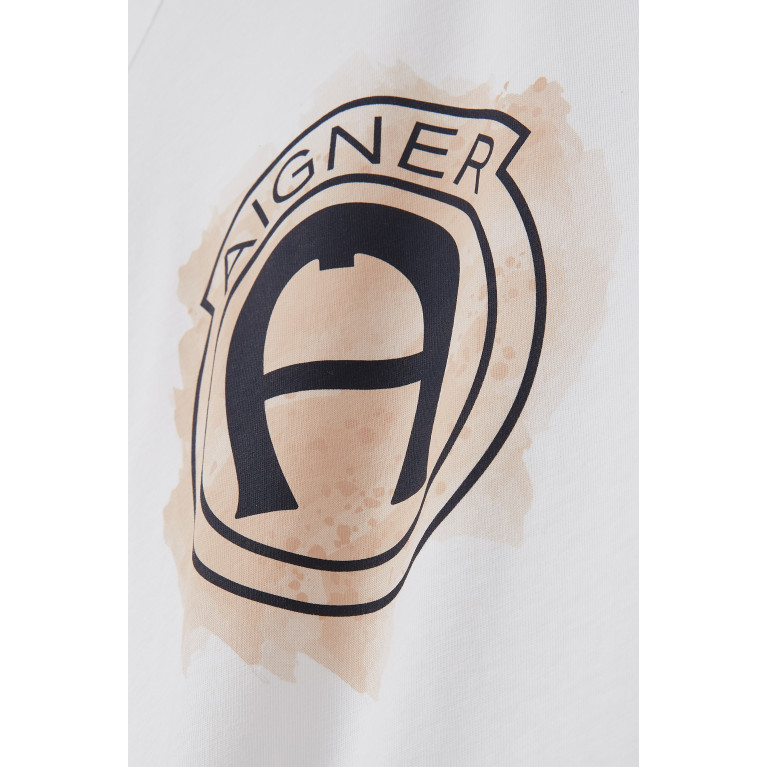 AIGNER - Logo T-shirt in Cotton Grey