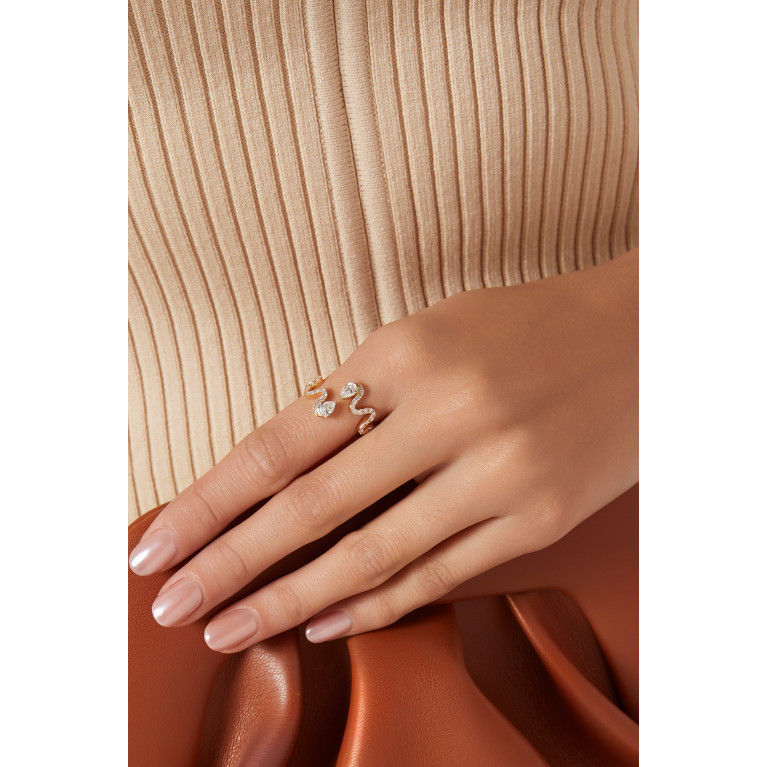 Ailes - Wave Diamond Ring in 18kt Gold