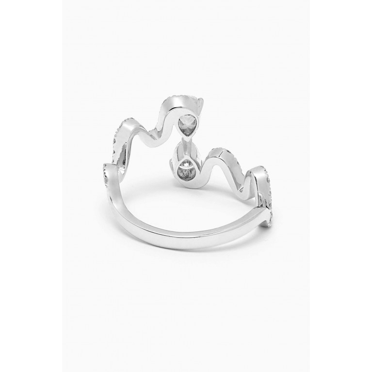Ailes - Wave Diamond Ring in 18kt White Gold