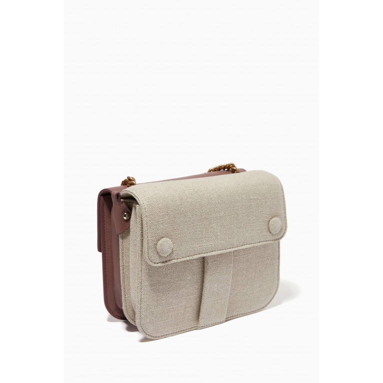 Maison Margiela - New Lock Square Bag in Grainy Leather & Canvas