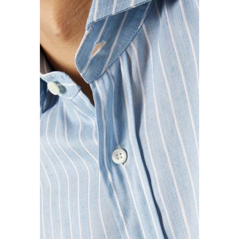 Brunello Cucinelli - Striped Shirt in Lyocell & Linen