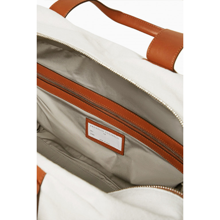 Brunello Cucinelli - Travel Bag in Canvas & Leather