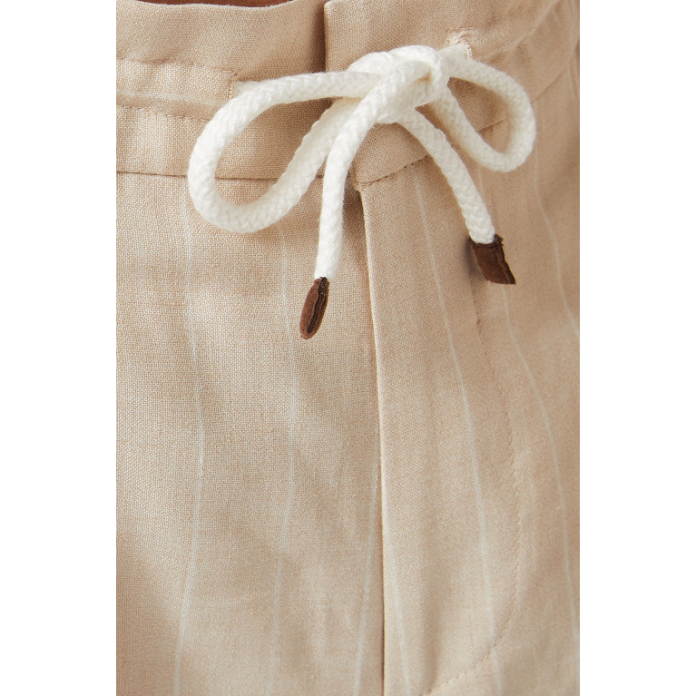 Brunello Cucinelli - Chalk Stripe Trousers in Linen & Wool