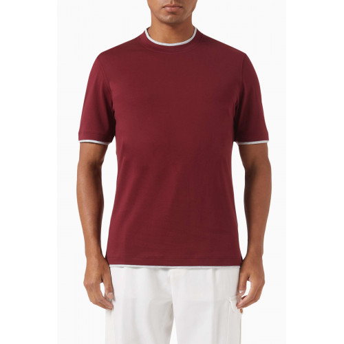 Brunello Cucinelli - Contrast Trim T-shirt in Cotton