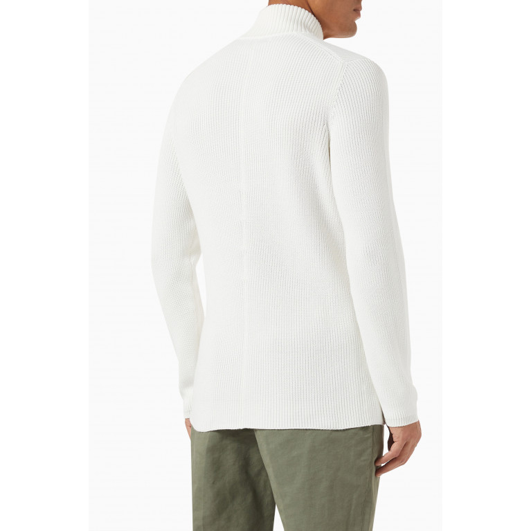 Brunello Cucinelli - Double-breasted Cardigan in Ribbed Cotton