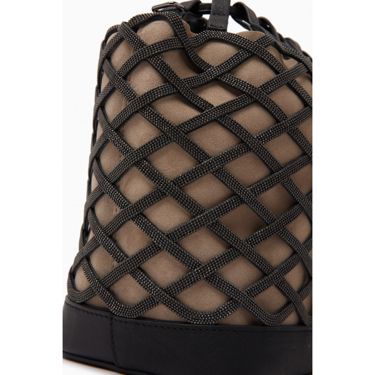 Brunello Cucinelli - Monili-embellished Bucket Bag in Leather