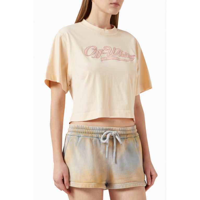 Off-White - Script Baseball Crop Top in Cotton-jersey